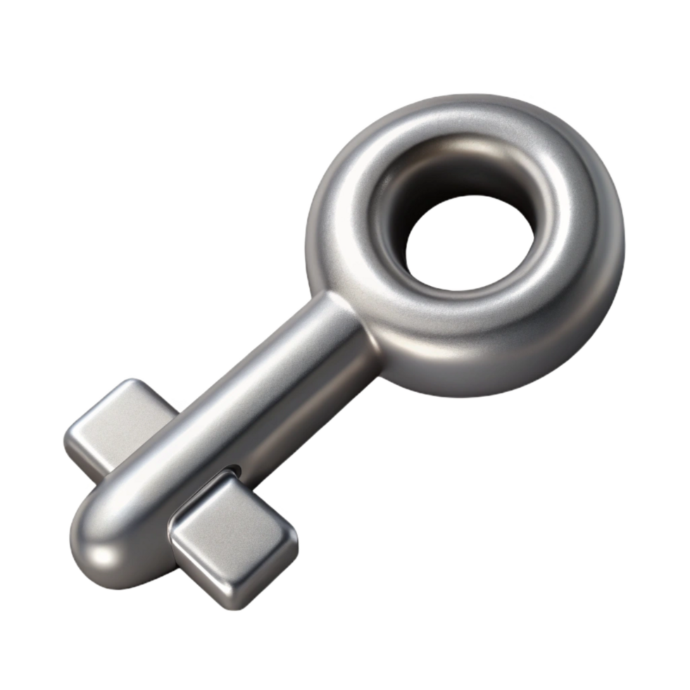 stunning traditional Silver Key Icon Isolated on Transparent Background high quality png