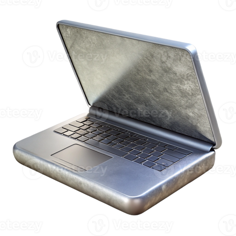 dramatic rustic Silver Laptop with Closed Lid Transparent Background professional png