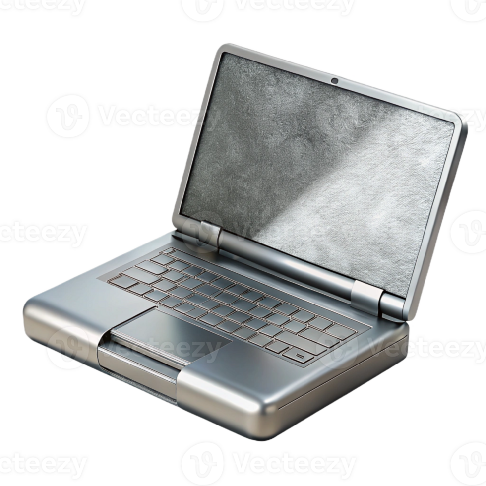 wonderful abstract Silver Laptop with Closed Lid Transparent Background detailed png