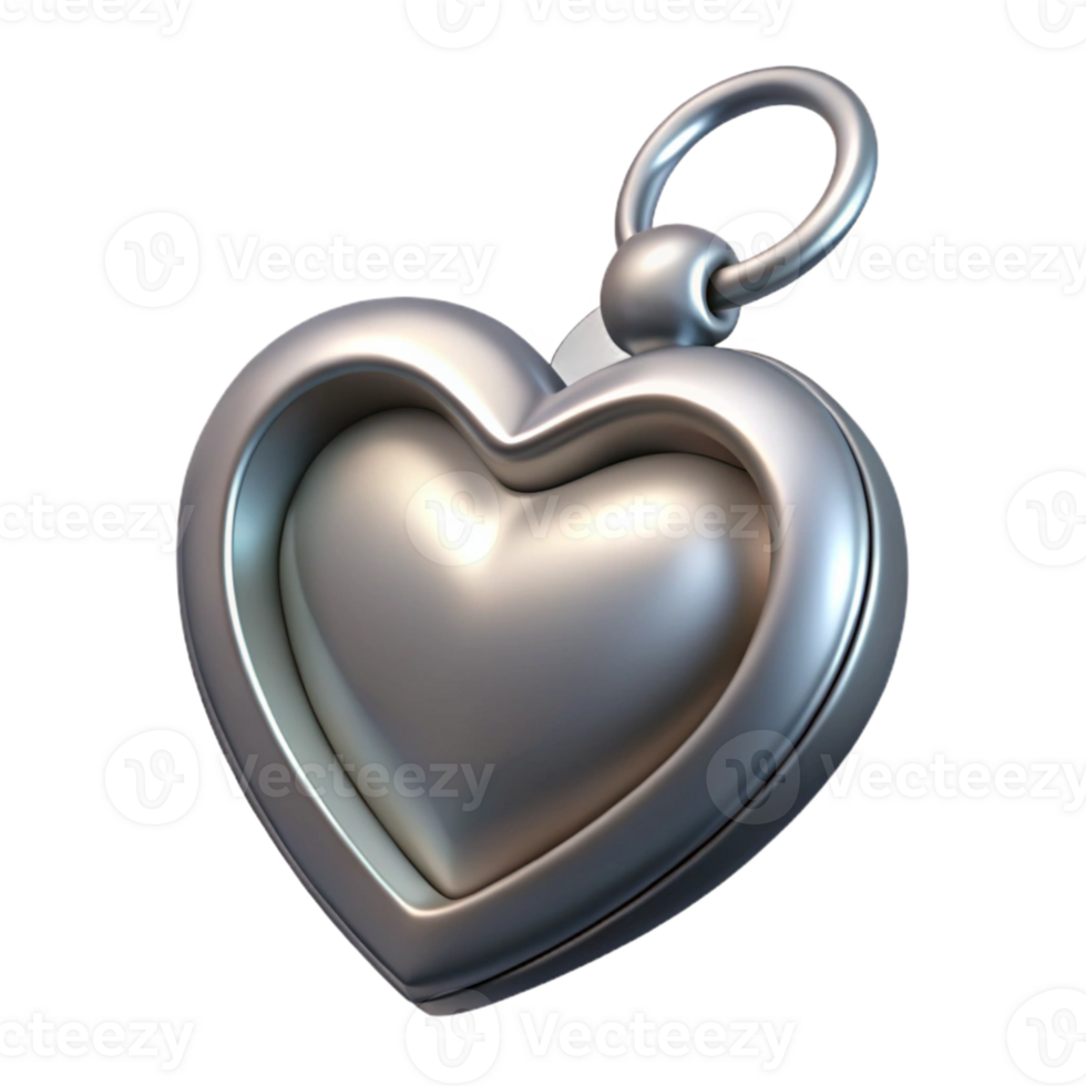 extraordinary minimalist Silver Locket with Heart Shape Element authentic png
