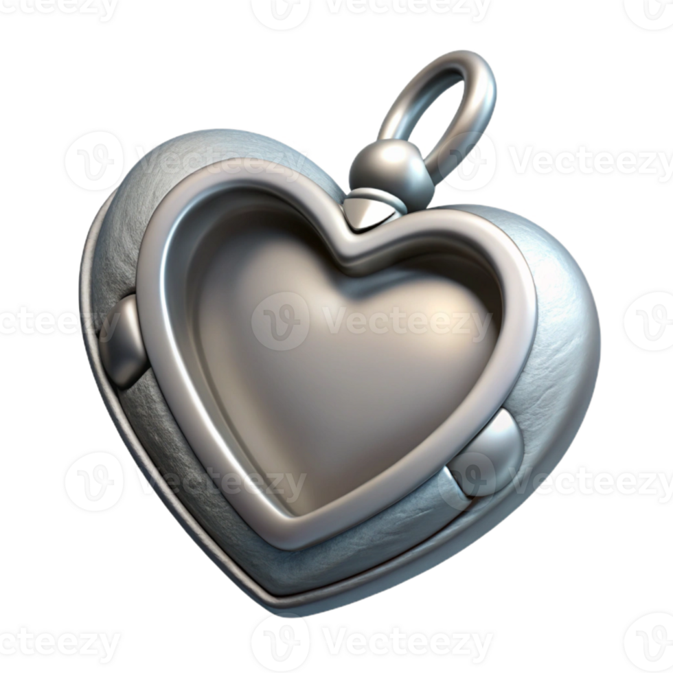 vibrant vintage Silver Locket with Heart Shape Element detailed png