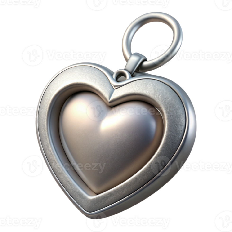 serene modern Silver Locket with Heart Shape Element original png