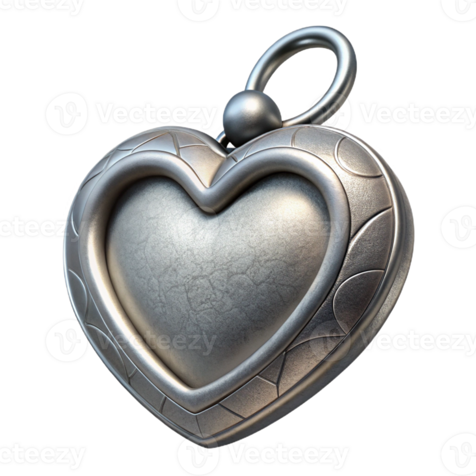 vibrant classic Silver Locket with Heart Shape Element original png
