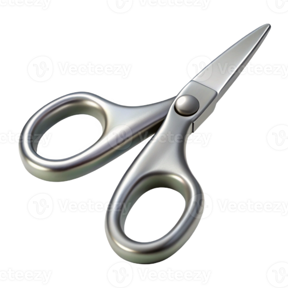 beautiful modern Silver Manicure Scissors Curved Blades Transparent high quality png