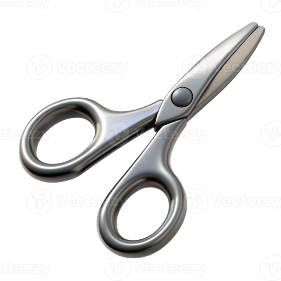 elegant vintage Silver Manicure Scissors Curved Blades Transparent original png