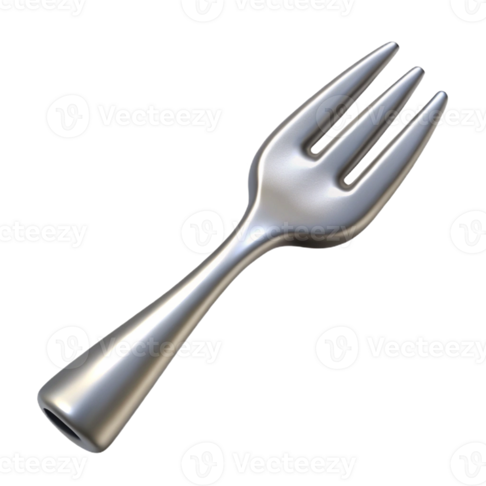 beautiful vintage Silver Metal Fork Isolated on Transparent Background high quality png