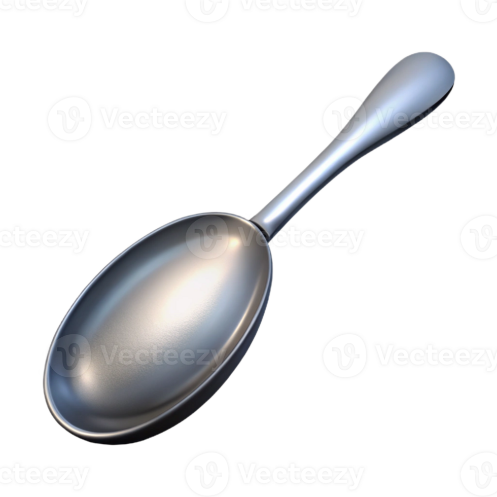 wonderful modern Silver Metal Spoon Isolated on Transparent Background high resolution png