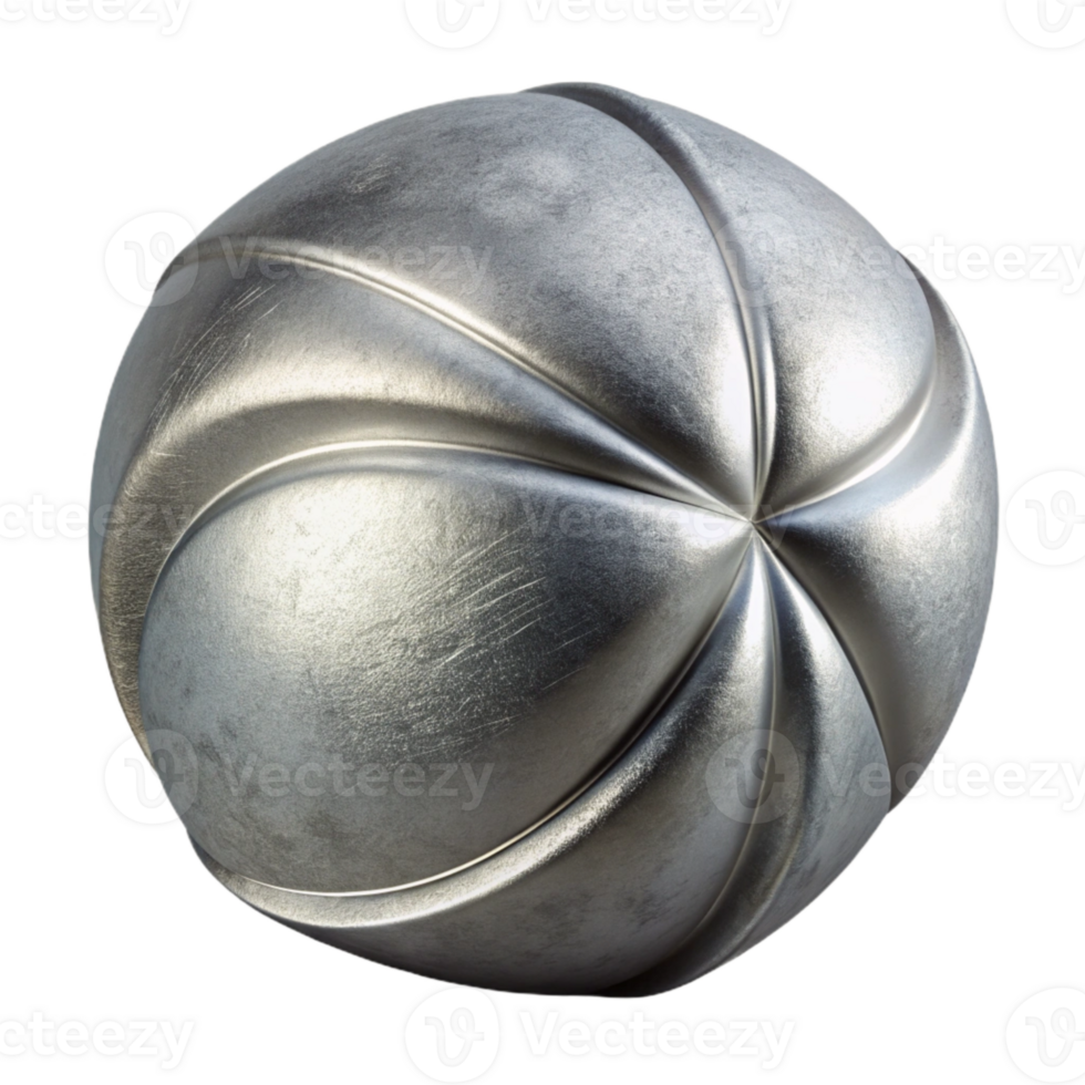 serene traditional Silver Metallic Texture Cutout Isolated Element professional png