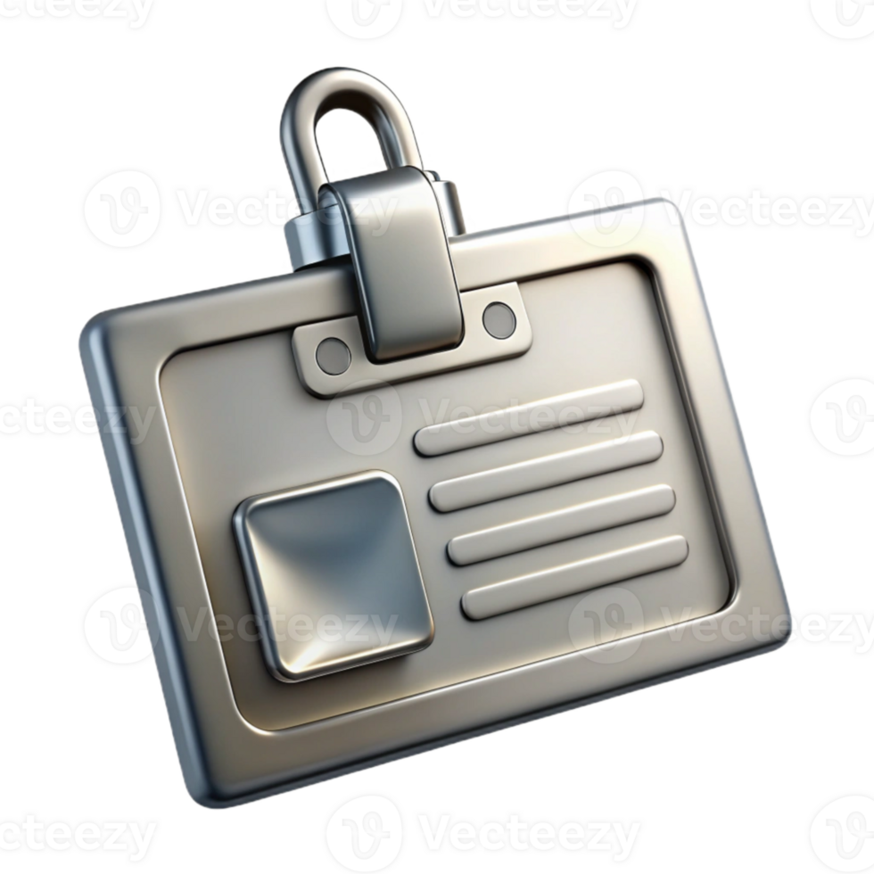 stunning minimalist Silver Name Tag Badge Cutout with Clip high quality png