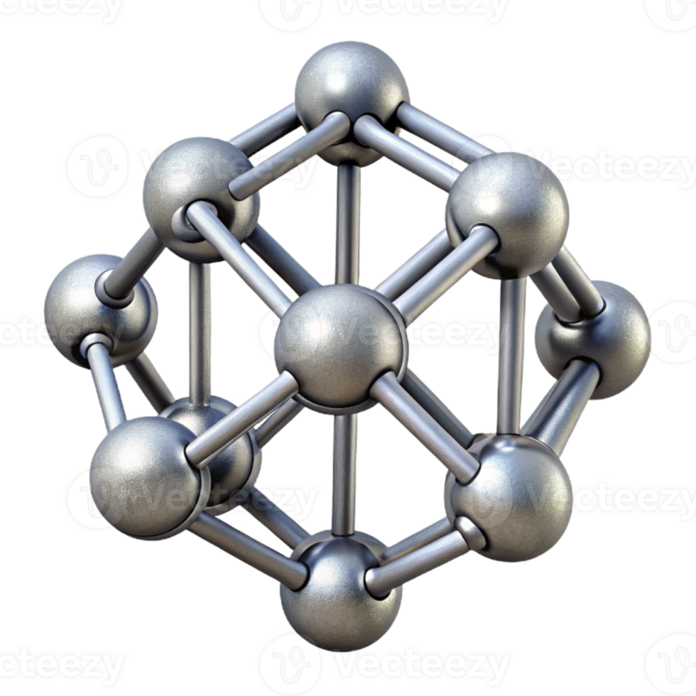 extraordinary classic Silver Nanotechnology Structure Isolated Cutout with Transparent Background png
