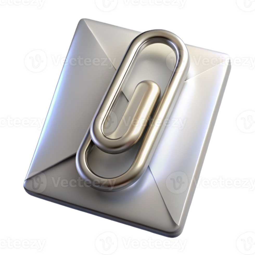 magnificent classic Silver Paperclip on White Paper Transparent Background authentic png
