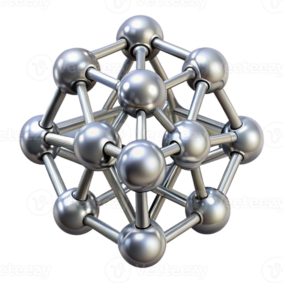 vibrant creative Silver Nanotechnology Structure Isolated Cutout with Transparent Background high quality png