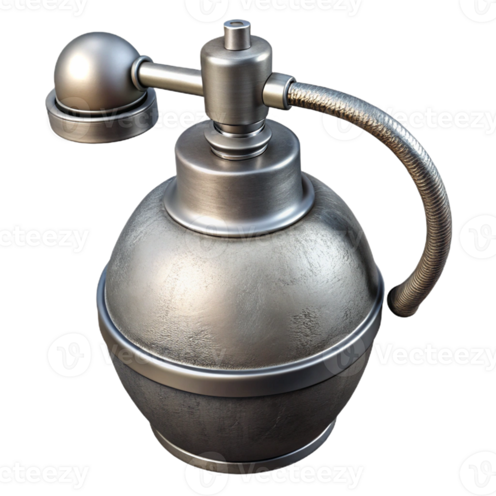 elegant minimalist Silver Perfume Atomizer Vintage Style Isolated exclusive png