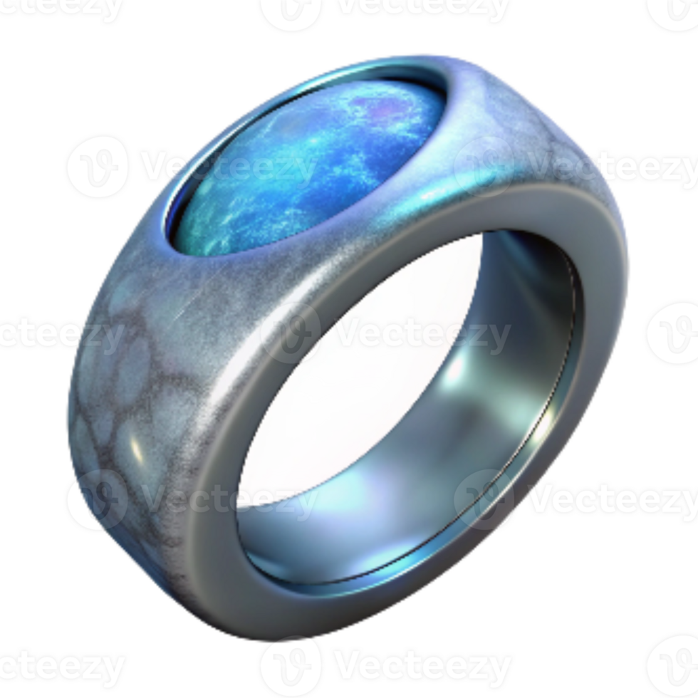 wonderful traditional Silver Ring with Gemstone Setting Cutout detailed png