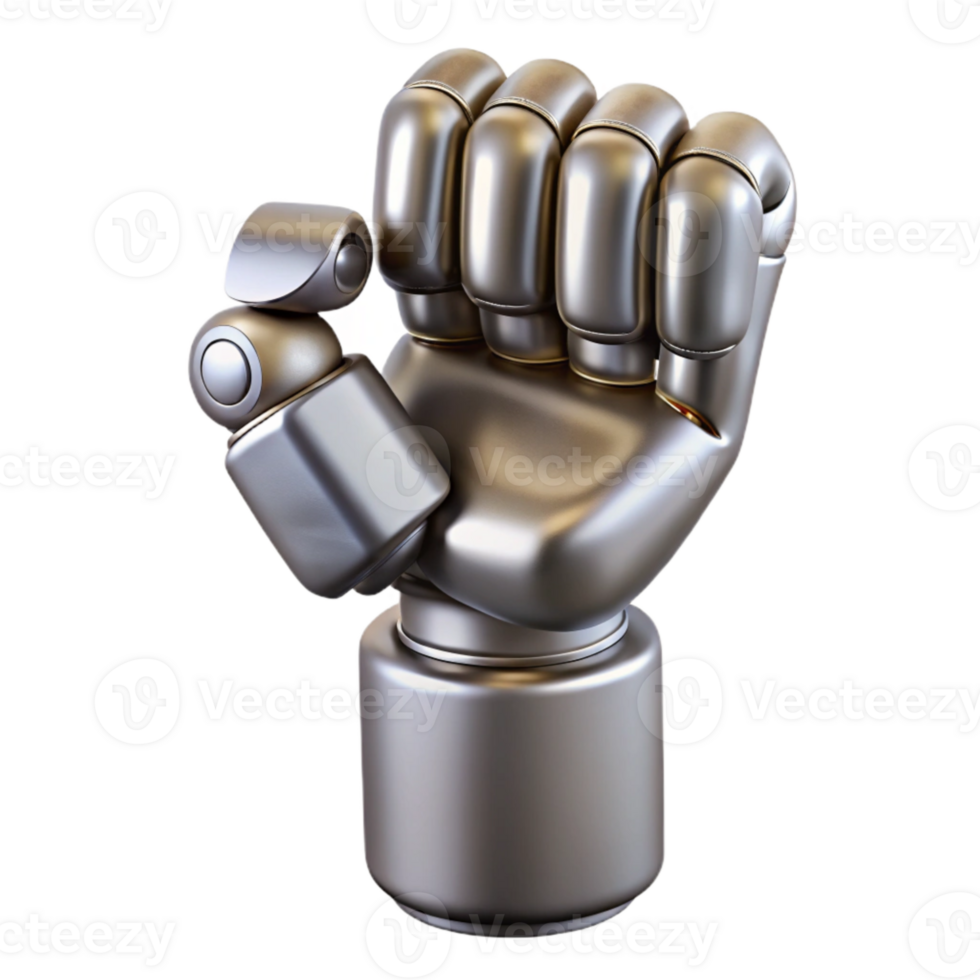 magnificent contemporary Silver Robotic Arm Closed Fist Isolated Element high quality png