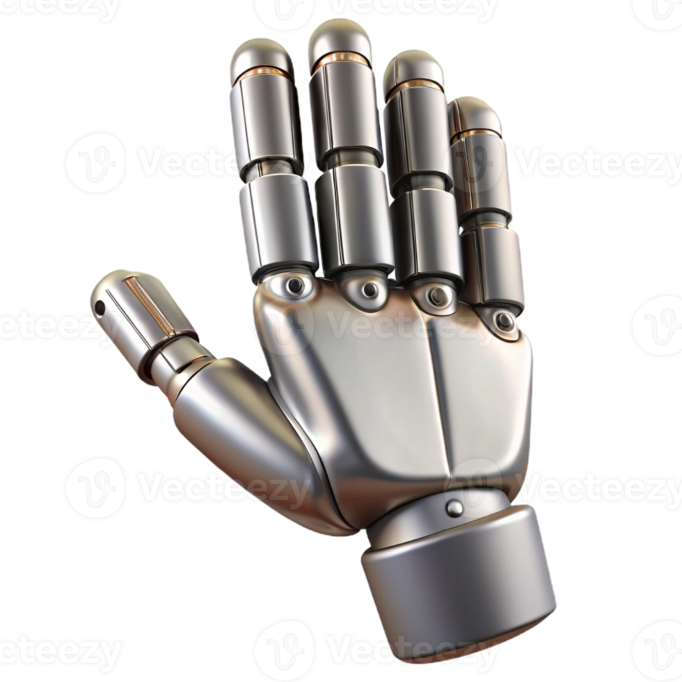 wonderful creative Silver Robotic Hand Holding Object Isolated Element premium png