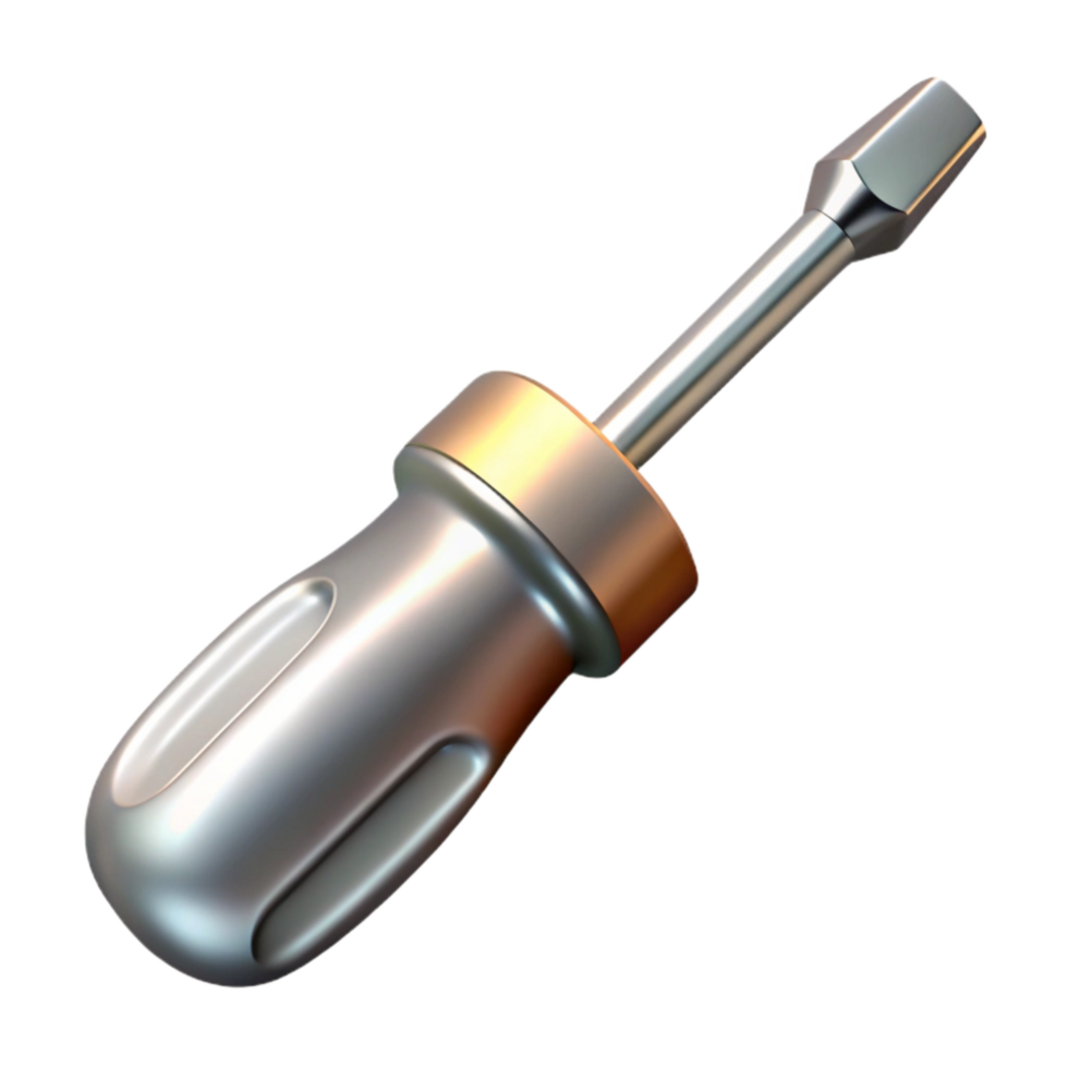 impressive traditional Silver Screwdriver Close Up Transparent Background genuine png
