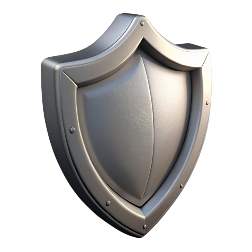 magnificent abstract Silver Shield Angled View Isolated professional png