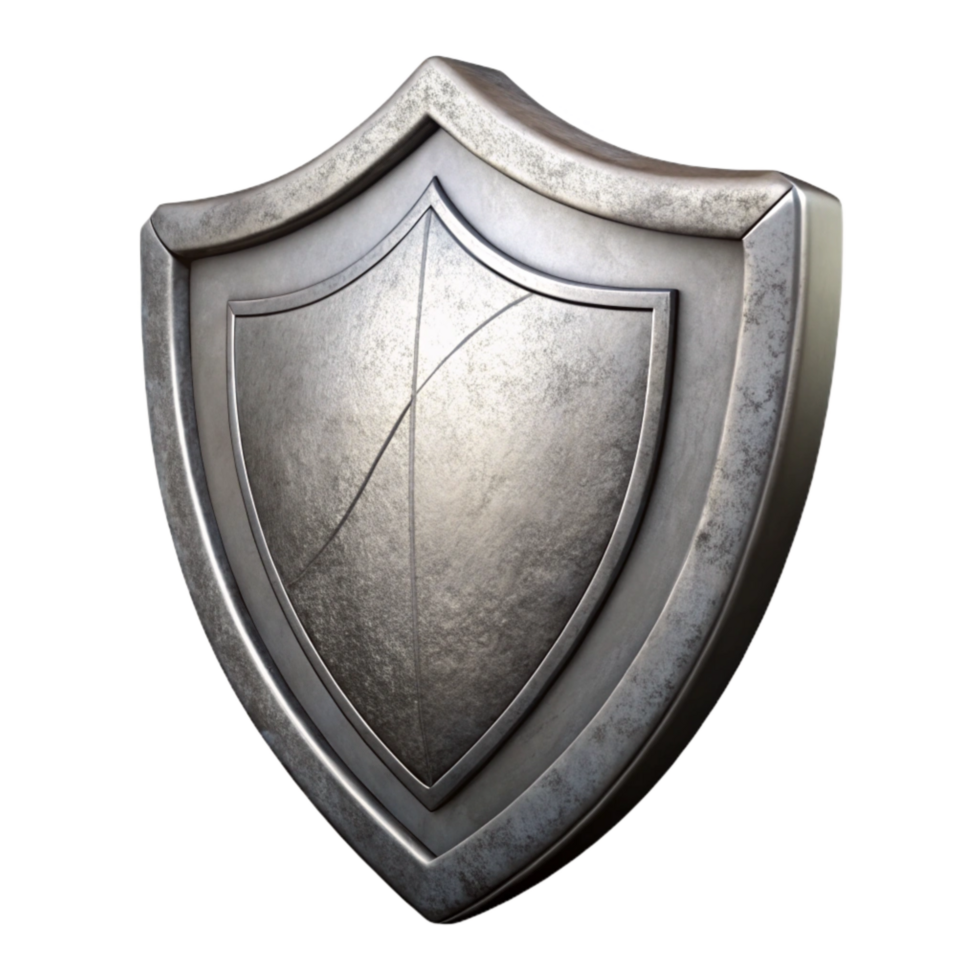 wonderful traditional Silver Shield Front View Isolated professional png