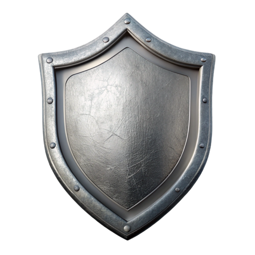 magnificent creative Silver Shield Front View Isolated authentic png
