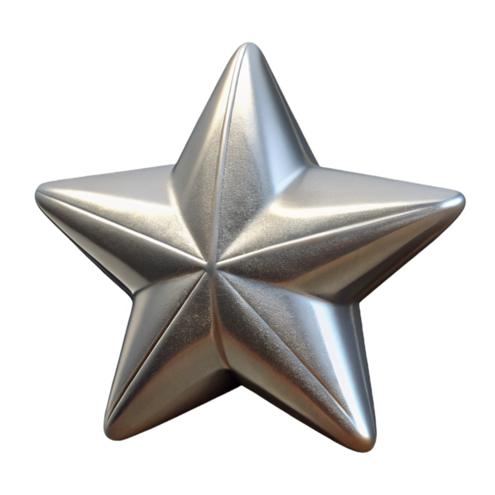 magnificent abstract Silver Star Ornament Isolated Transparent Background high quality png