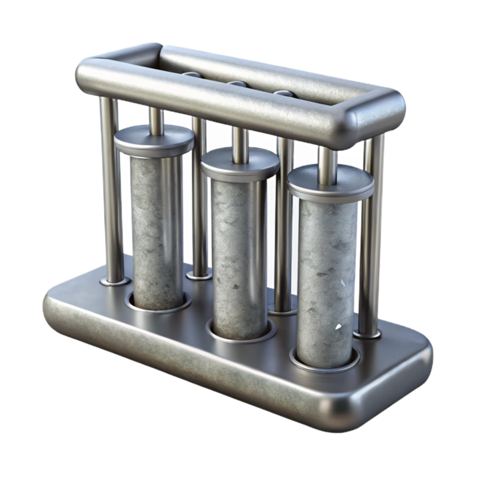 elegant classic Silver Test Tube Rack Laboratory Equipment Isolated png
