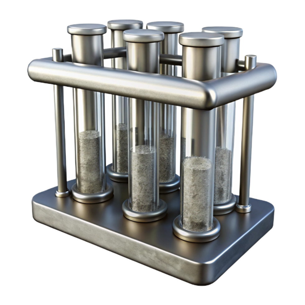 vibrant classic Silver Test Tube Rack Laboratory Equipment Isolated professional png