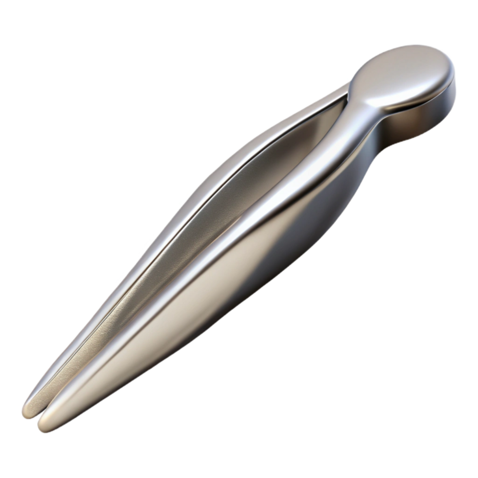 beautiful abstract Silver Tweezers Slanted Tip Isolated Cutout high resolution png