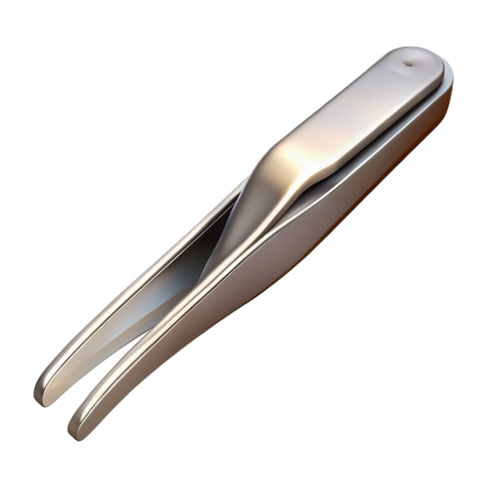 vibrant modern Silver Tweezers with Slanted Tip Cutout premium png
