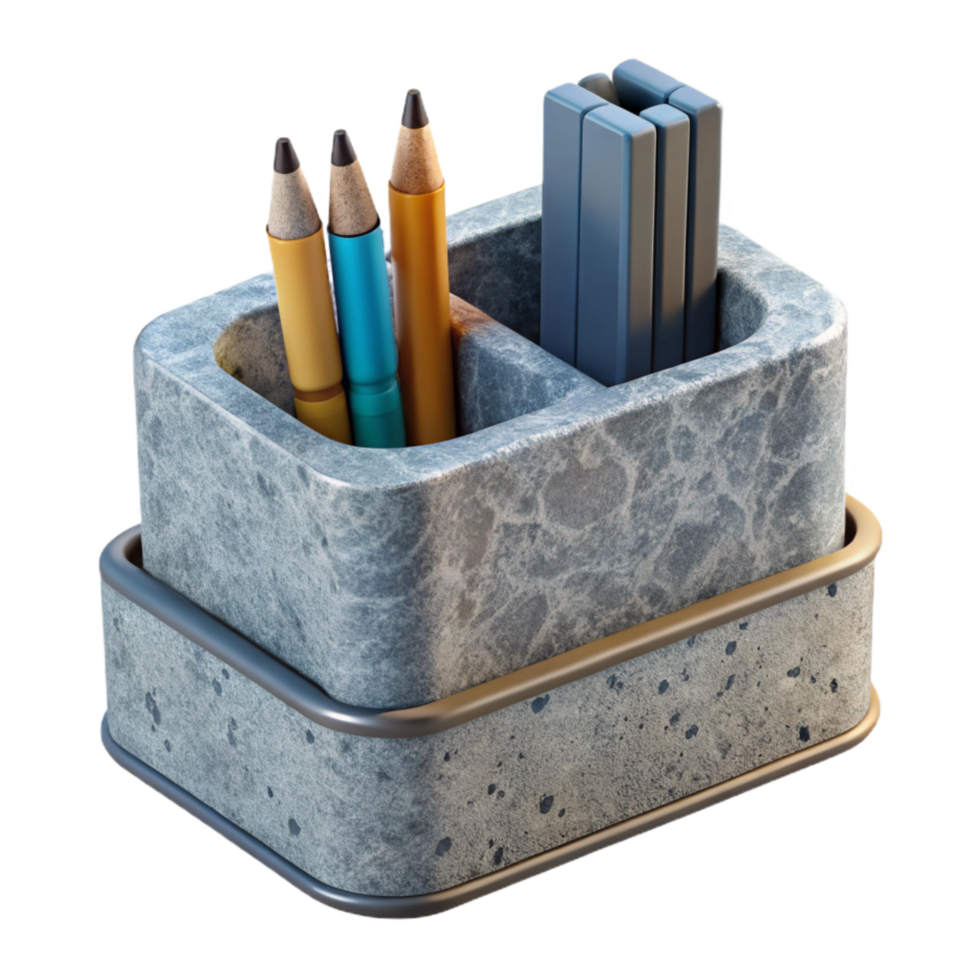 beautiful creative Simple Desk Organizer with Pencils Transparent Bg exclusive png