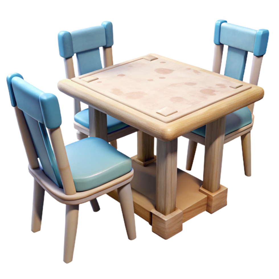 beautiful traditional Simple Kitchen Table with Chairs Transparent Background high quality png
