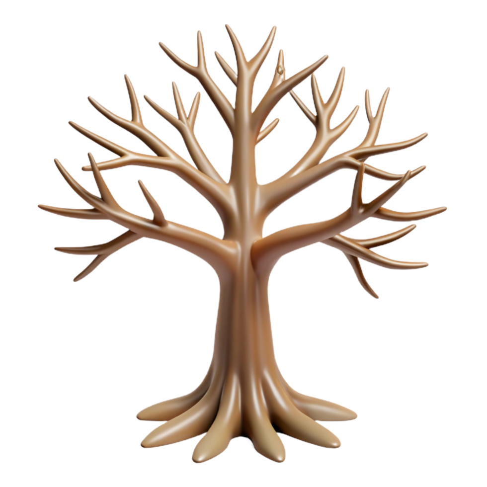 vibrant abstract Simple Line Art Tree with Roots Element genuine png