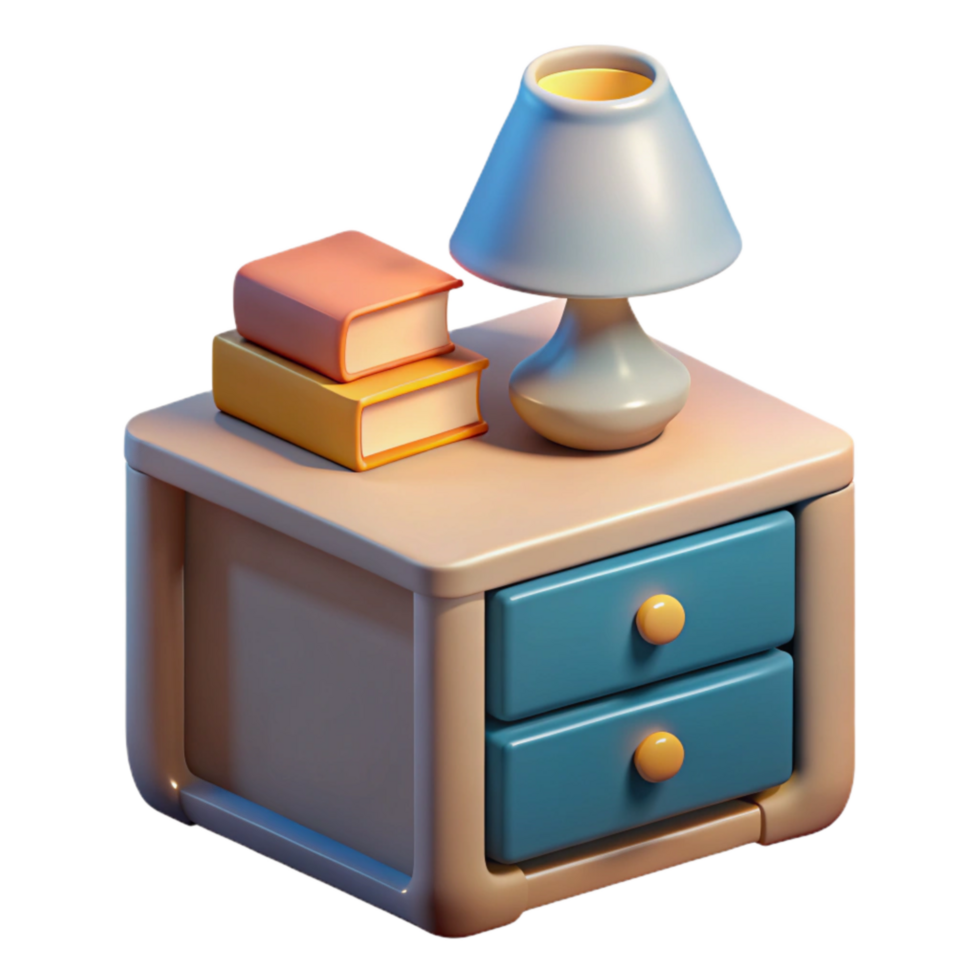 stunning rustic Simple Nightstand with Lamp and Book Transparent Background high quality png