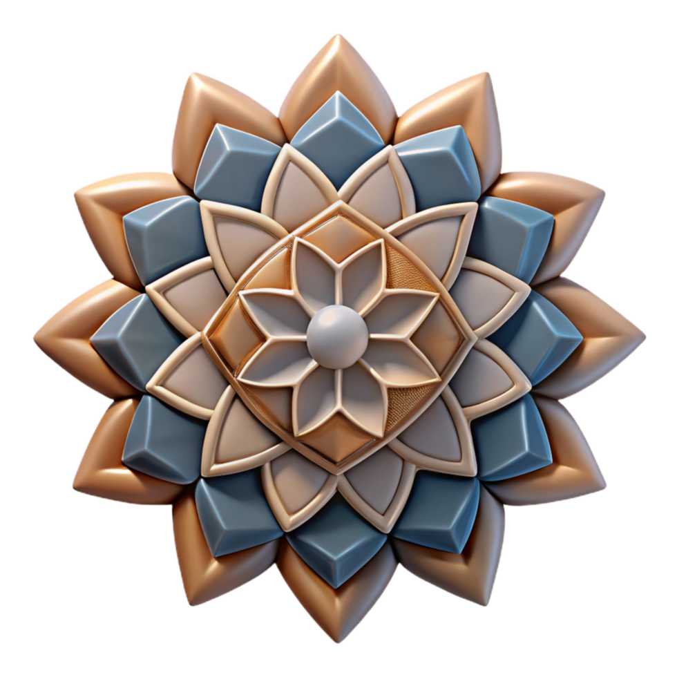 vibrant minimalist Simple Mandala Design with Geometric Shapes Isolated high resolution png