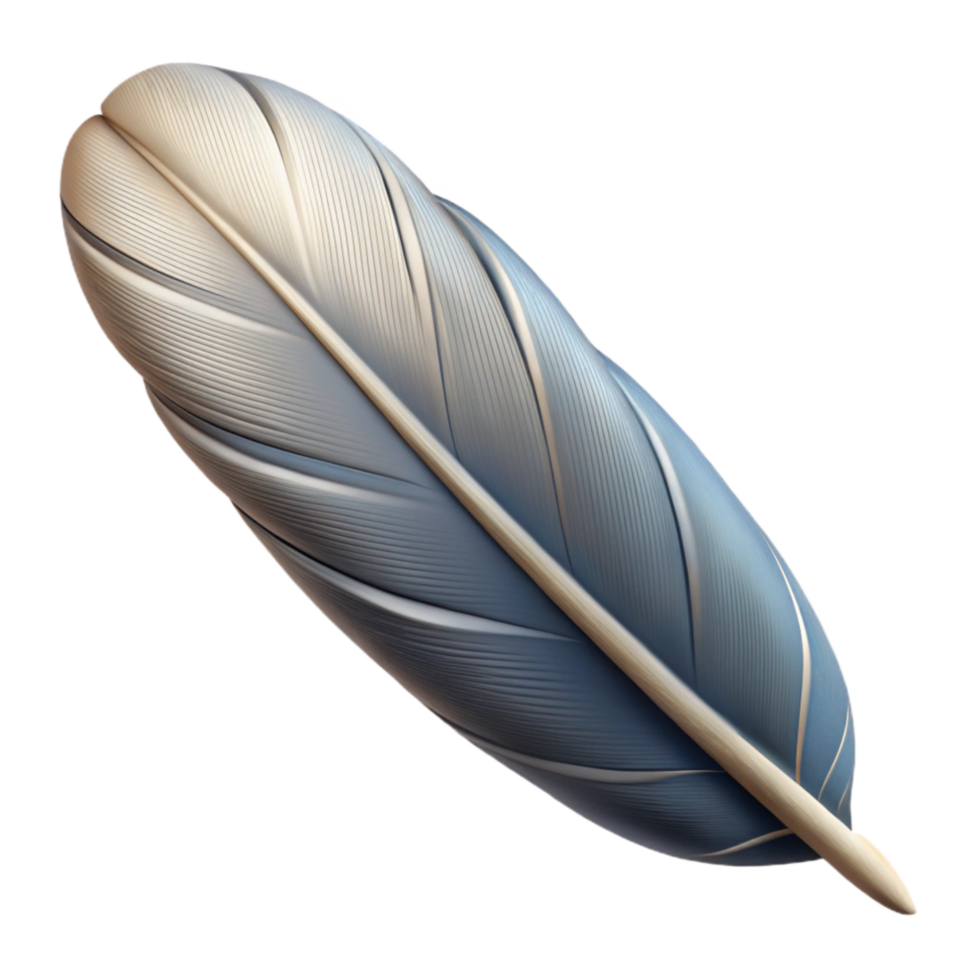 dramatic traditional Single Feather Floating Isolated with Detailed Texture professional png