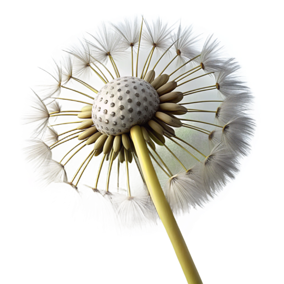 magnificent creative Single Dandelion Seedhead with Seeds Isolated authentic png