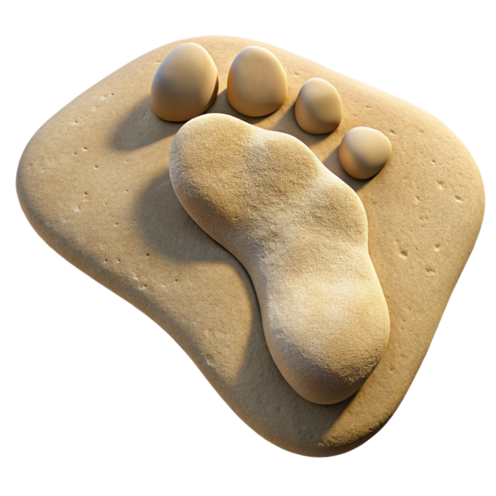 wonderful artistic Single Footprint in Sand Isolated professional png