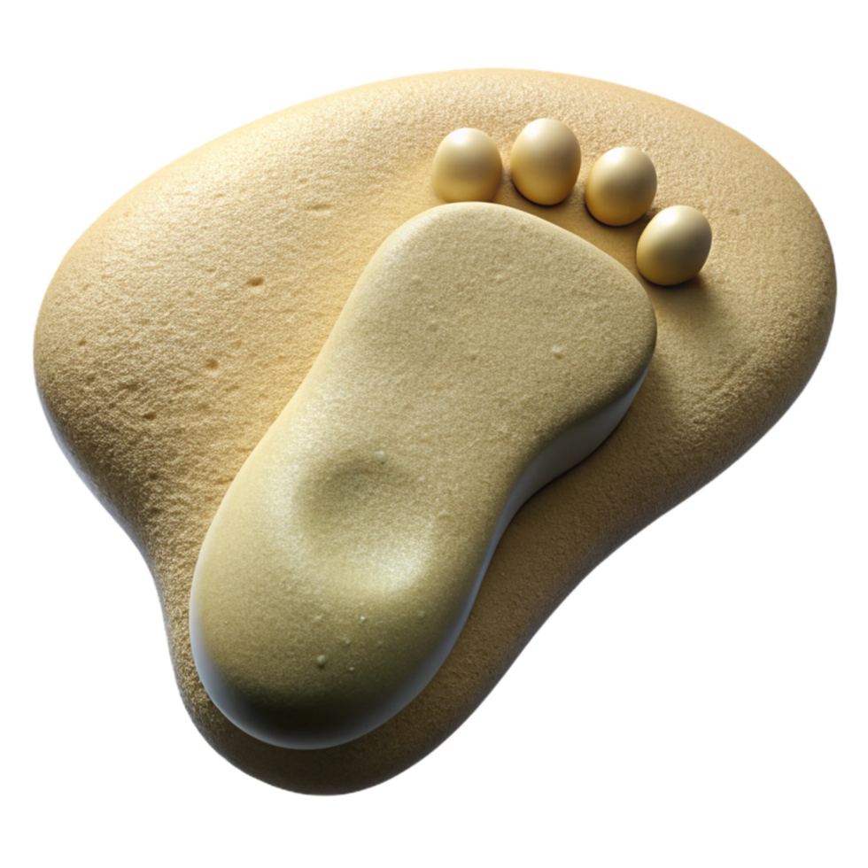 serene classic Single Footprint in Sand Isolated high quality png