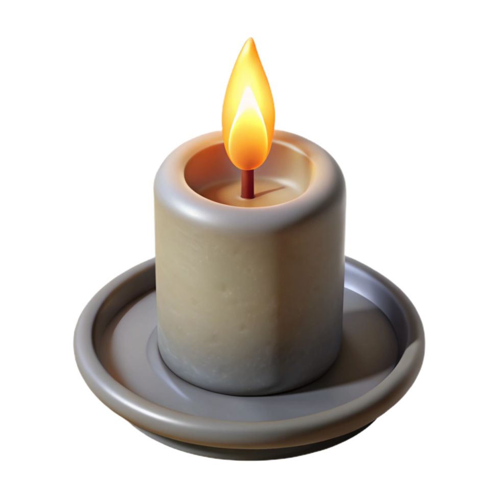 impressive contemporary Single Lit Candle with Flame Isolated Element genuine png