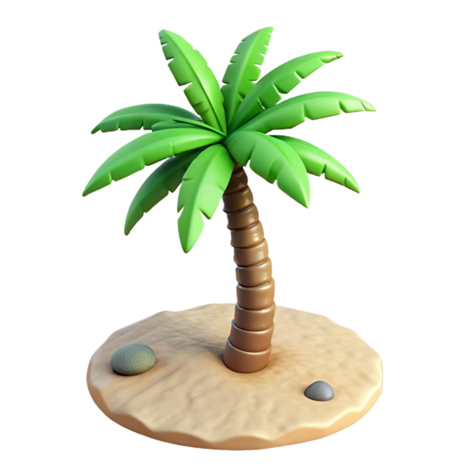 magnificent creative Single Palm Tree on Beach Aerial View Isolated authentic png