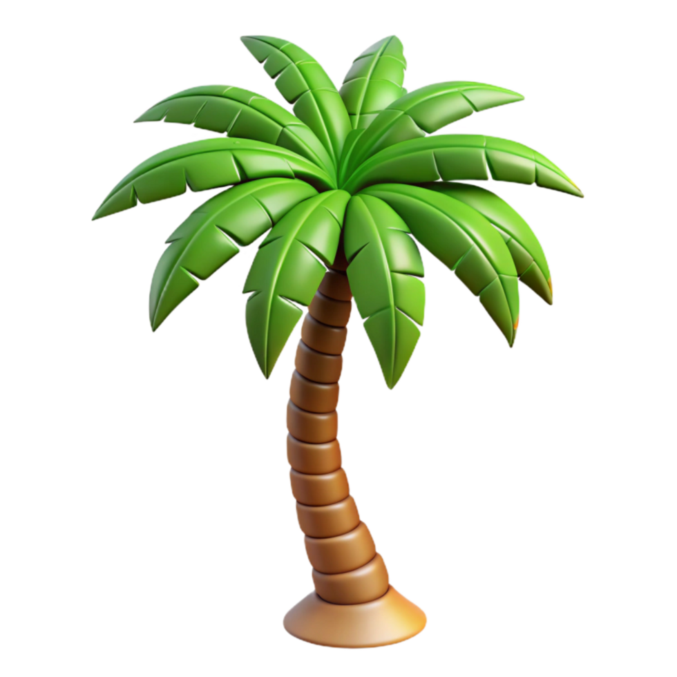 magnificent rustic Single Palm Tree Swaying Gently Isolated detailed png