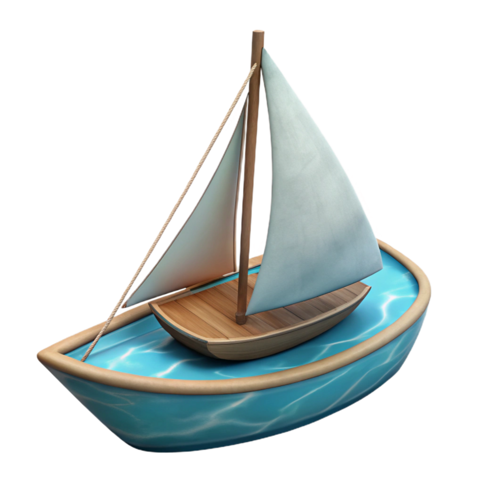 stunning modern Single Sailboat on Calm Water Isolated professional png