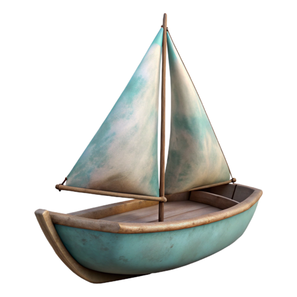wonderful classic Single Sailboat on Calm Water Isolated professional png