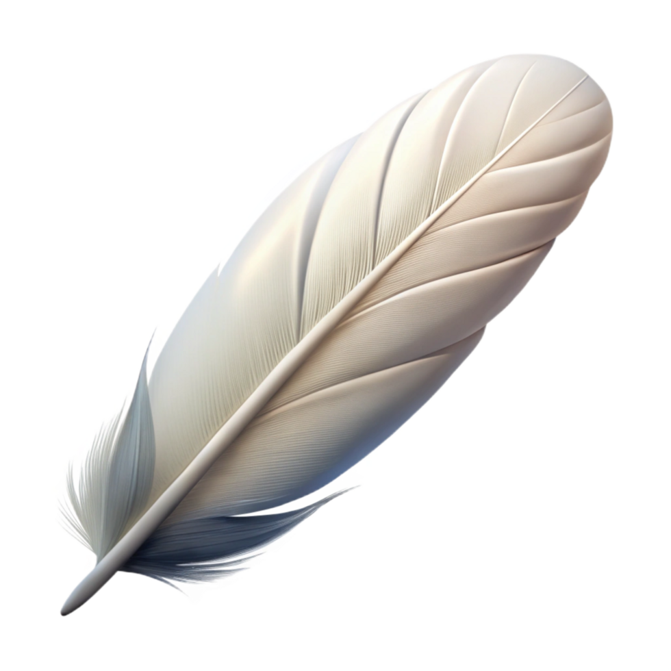 wonderful minimalist Single White Feather Falling Gently Cutout Element premium png