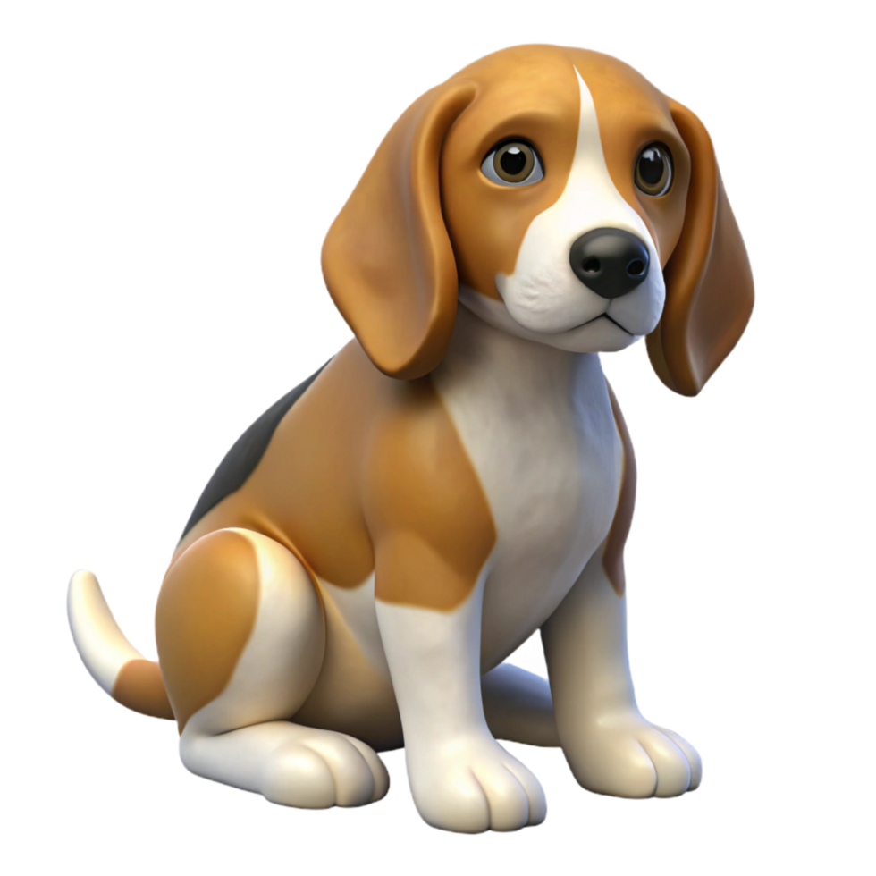 elegant modern Sitting Beagle Dog Cutout with Shadow professional png
