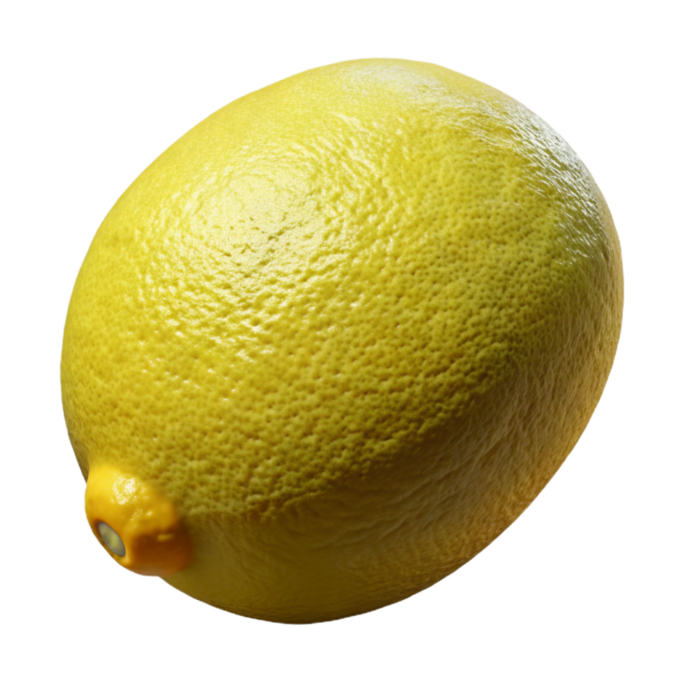 vibrant classic Single Yellow Lemon Isolated Cutout detailed png