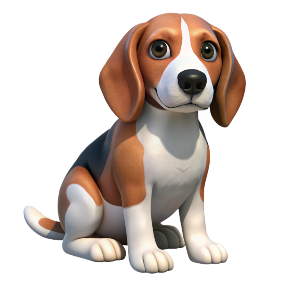 stunning minimalist Sitting Beagle Dog Cutout with Shadow high quality png