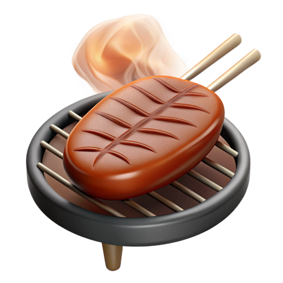 elegant creative Sizzling Steak on Grill Cutout with Smoke Detail genuine png