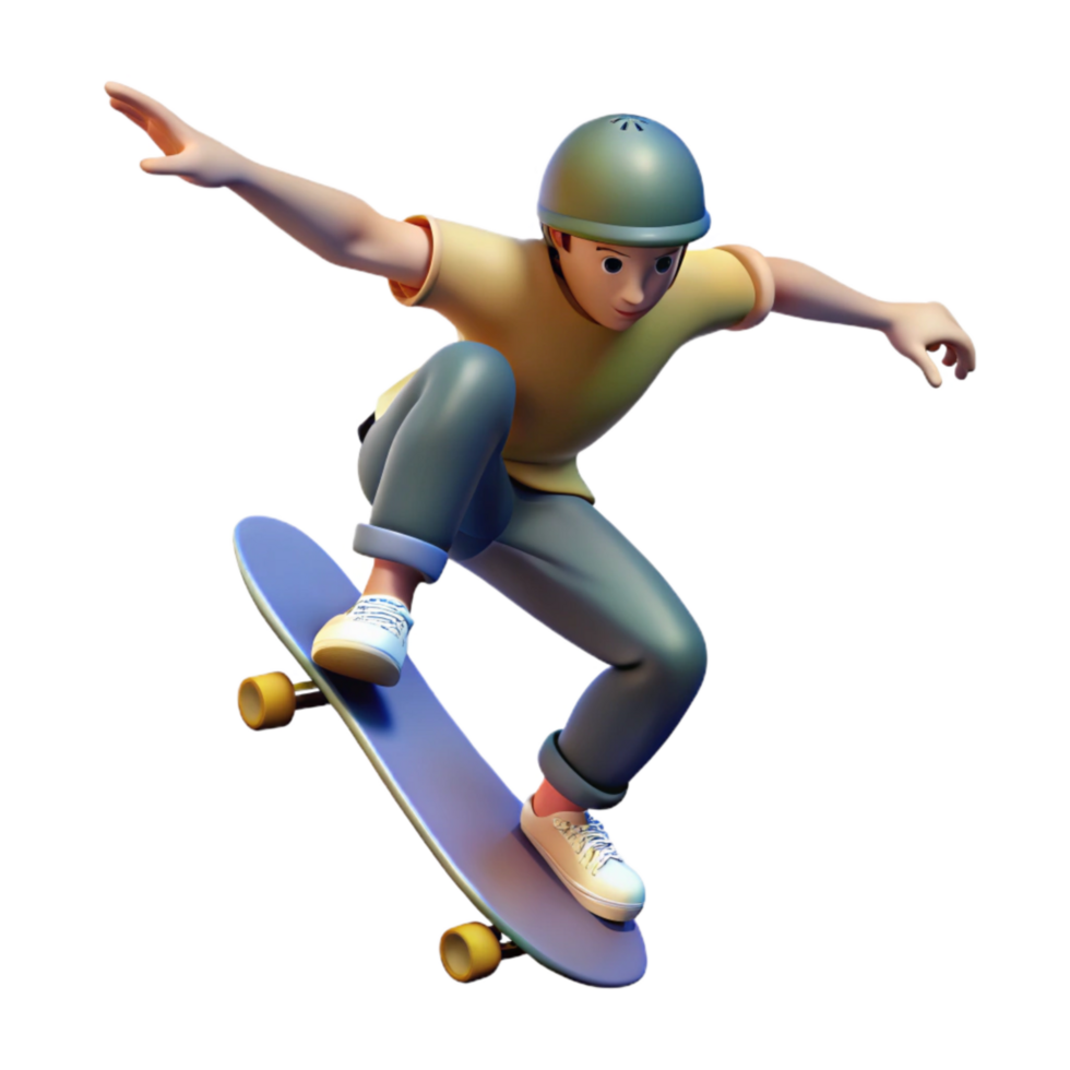 impressive minimalist Skateboarder Silhouette Mid Air Cutout Element exclusive png