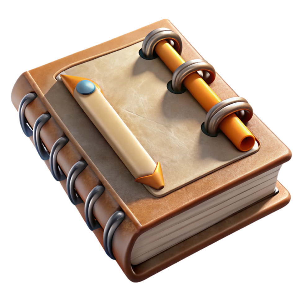 wonderful vintage Sketchbook with Pencil Drawings Isolated with Realistic Paper Texture original png